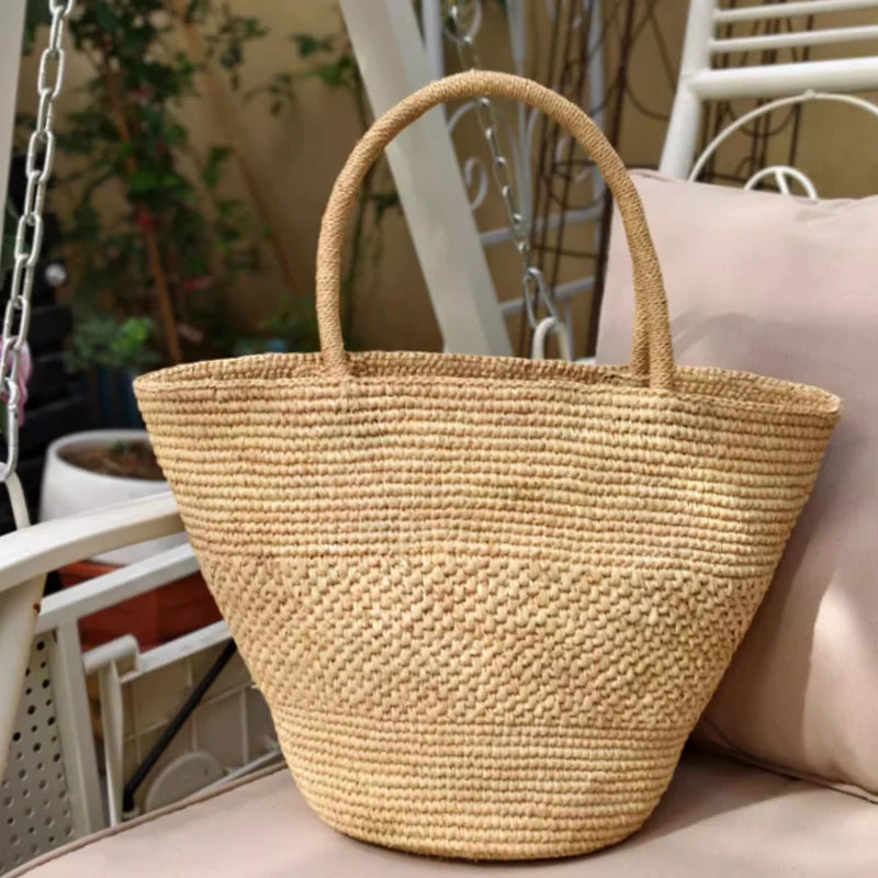 Fashion Beach Natural Raffia Straw Bags Large Shoulder Handbag Lady Purse Tote Hand Bag