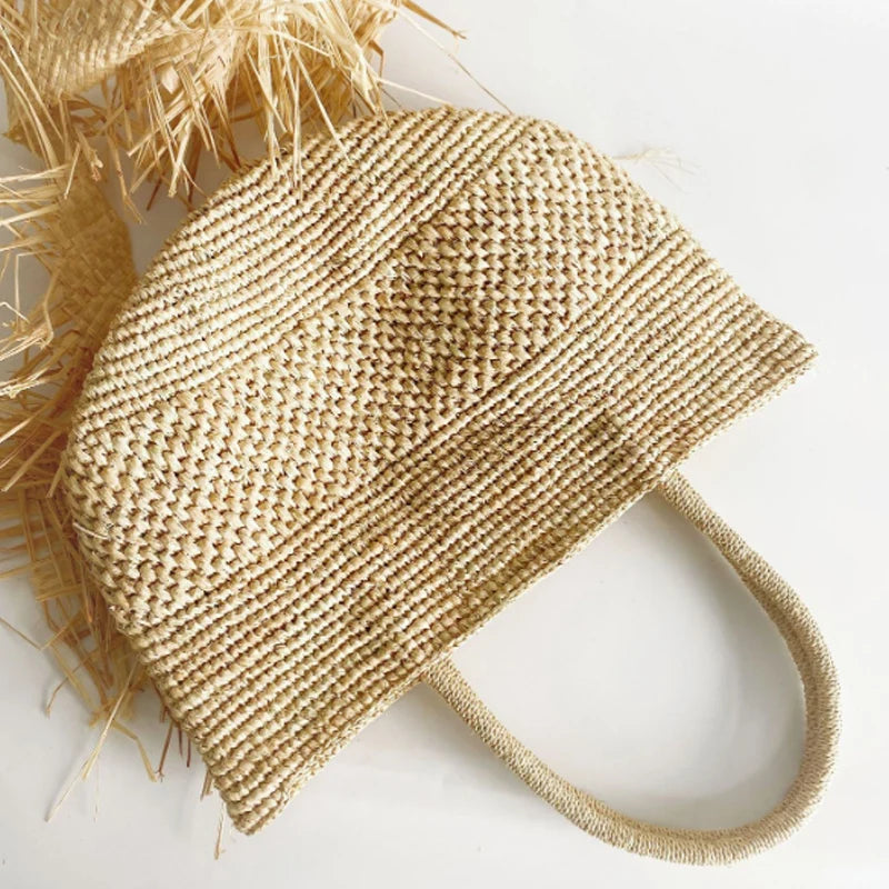 Fashion Beach Natural Raffia Straw Bags Large Shoulder Handbag Lady Purse Tote Hand Bag