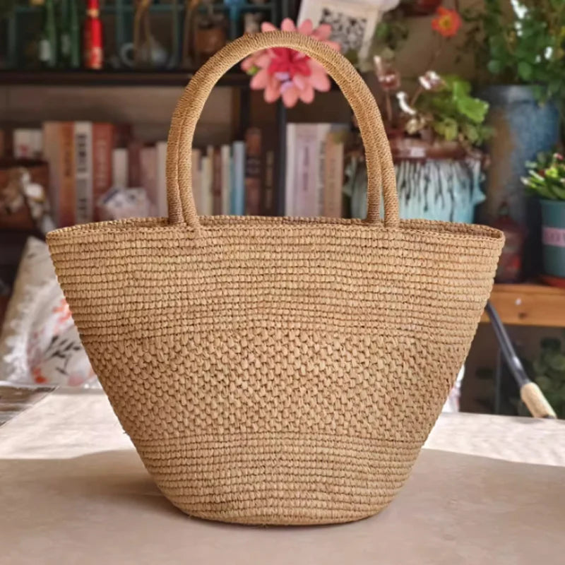 Fashion Beach Natural Raffia Straw Bags Large Shoulder Handbag Lady Purse Tote Hand Bag