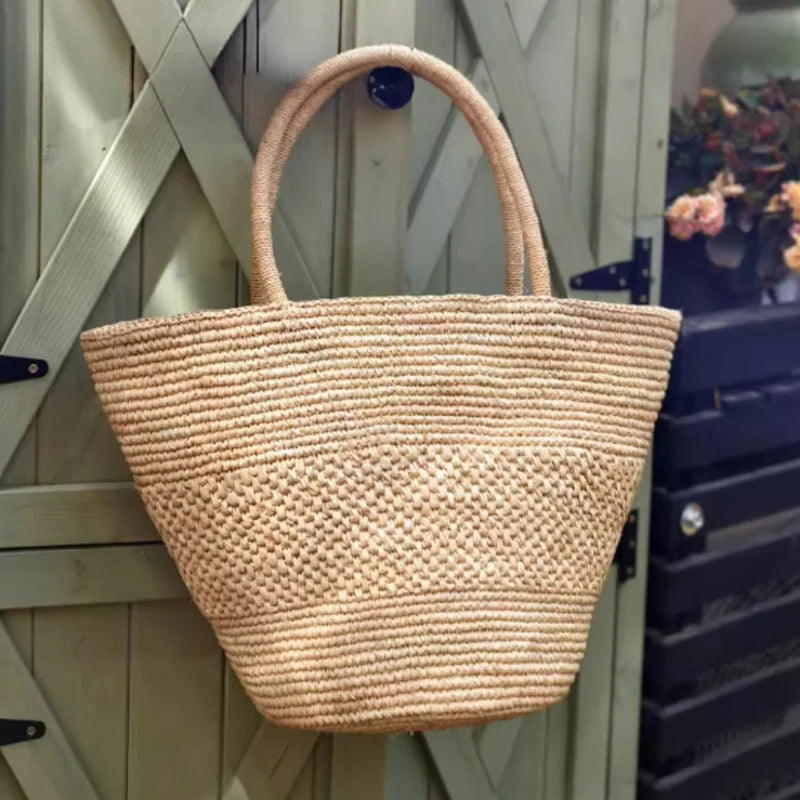 Fashion Beach Natural Raffia Straw Bags Large Shoulder Handbag Lady Purse Tote Hand Bag